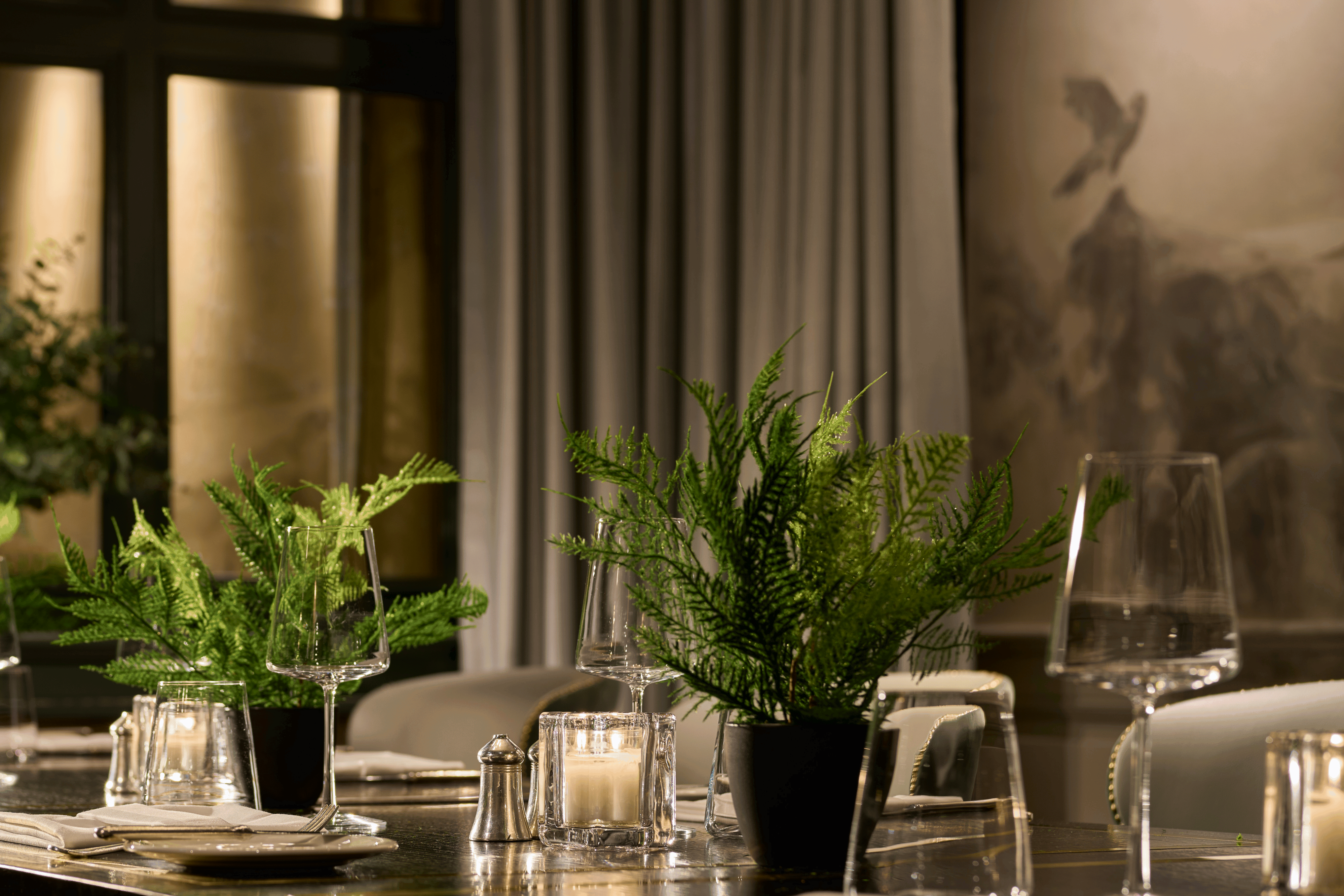 a beautiful dining set up at The Peregrine.