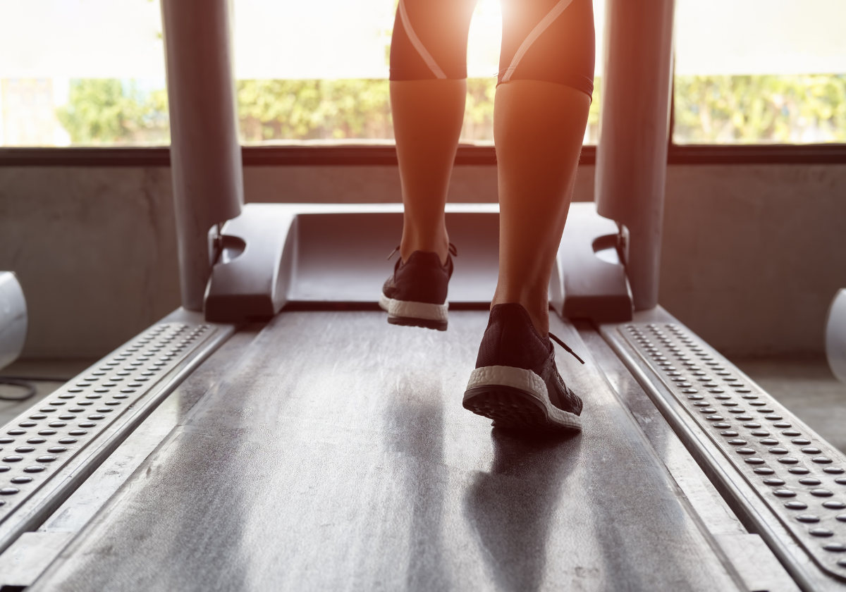 Guest running on a treadmill.