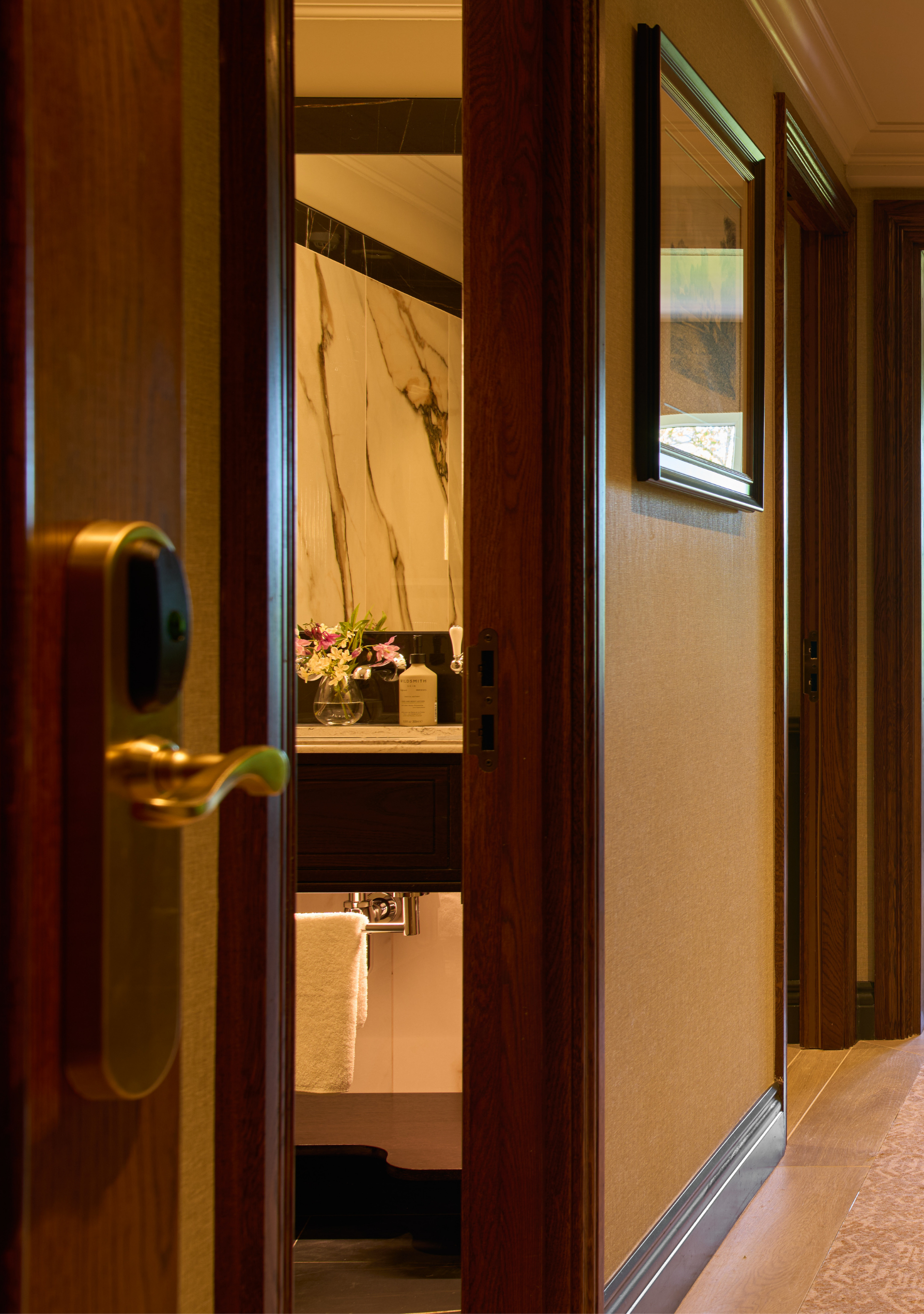 The entrance of guest bathroom.