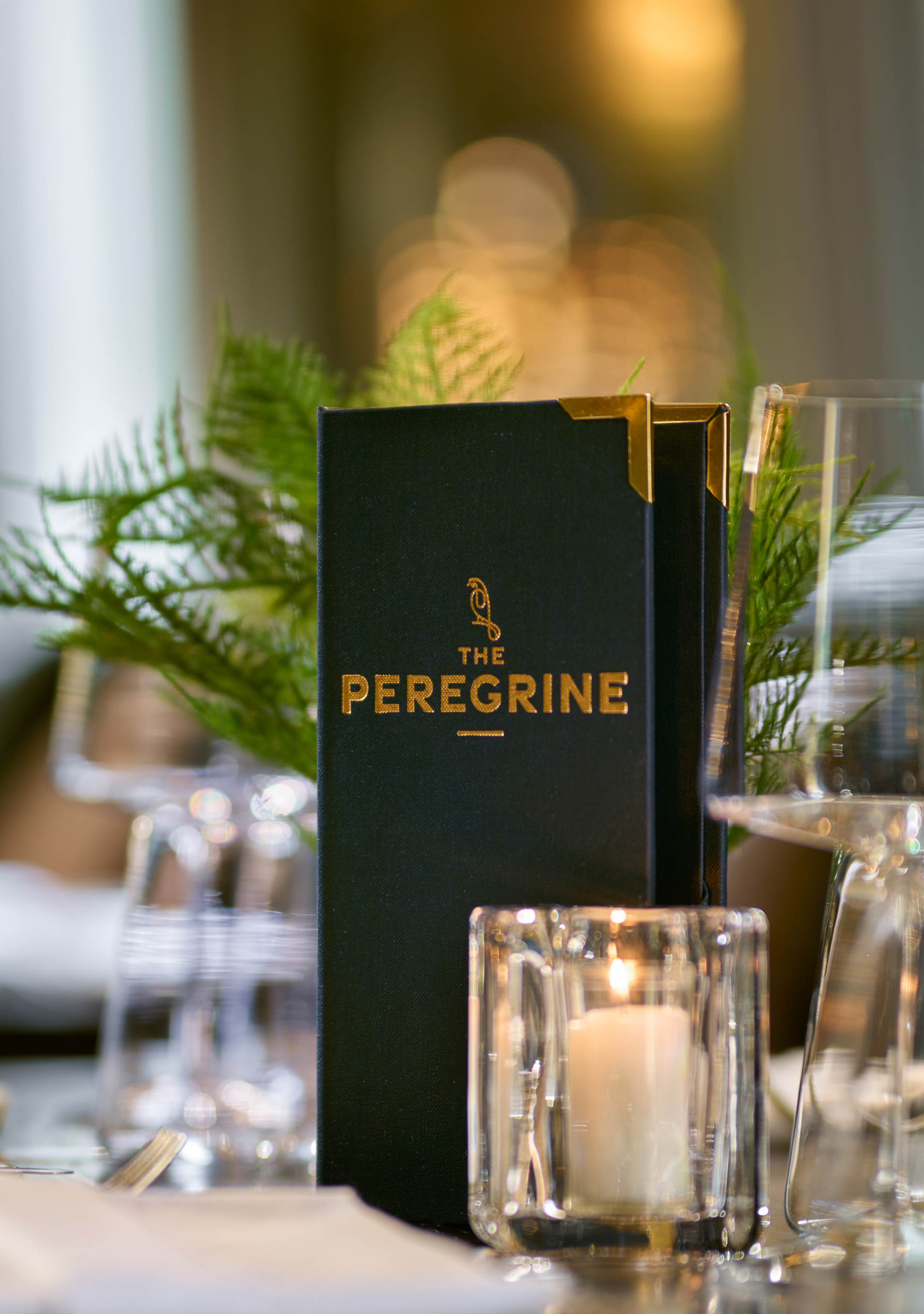 Elegant and Chic Menu Cover of The Peregrine