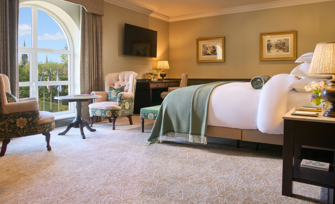 A scenic garden view from one bedroom suite.