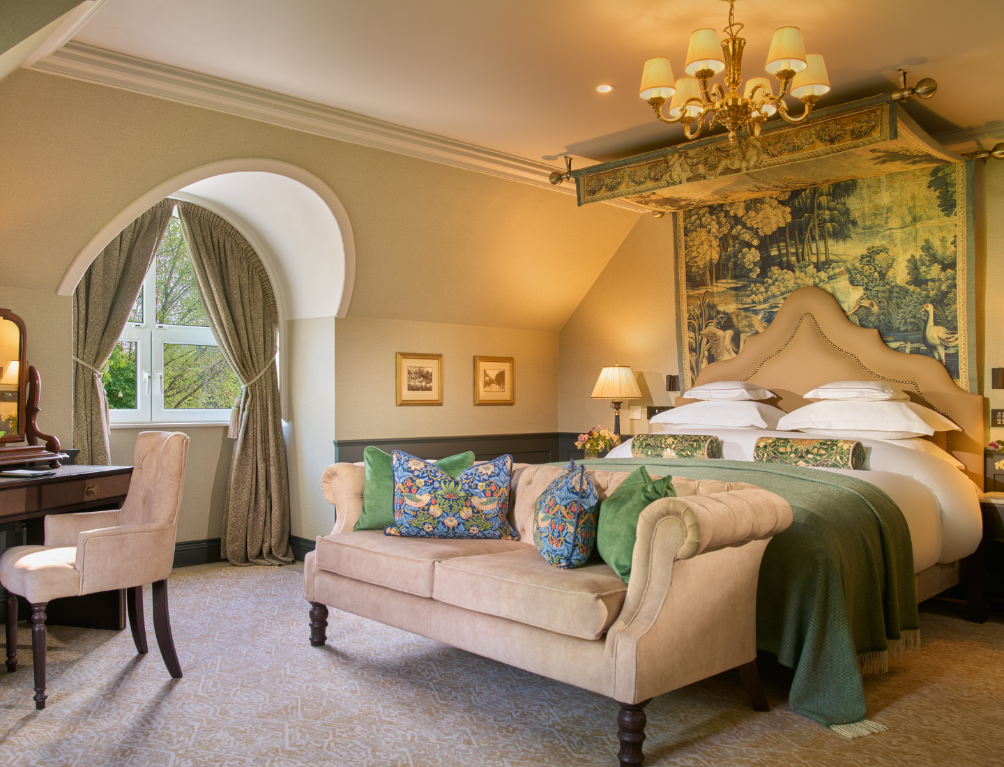 Wide view of The Master Bedroom in The Muckross Suite.