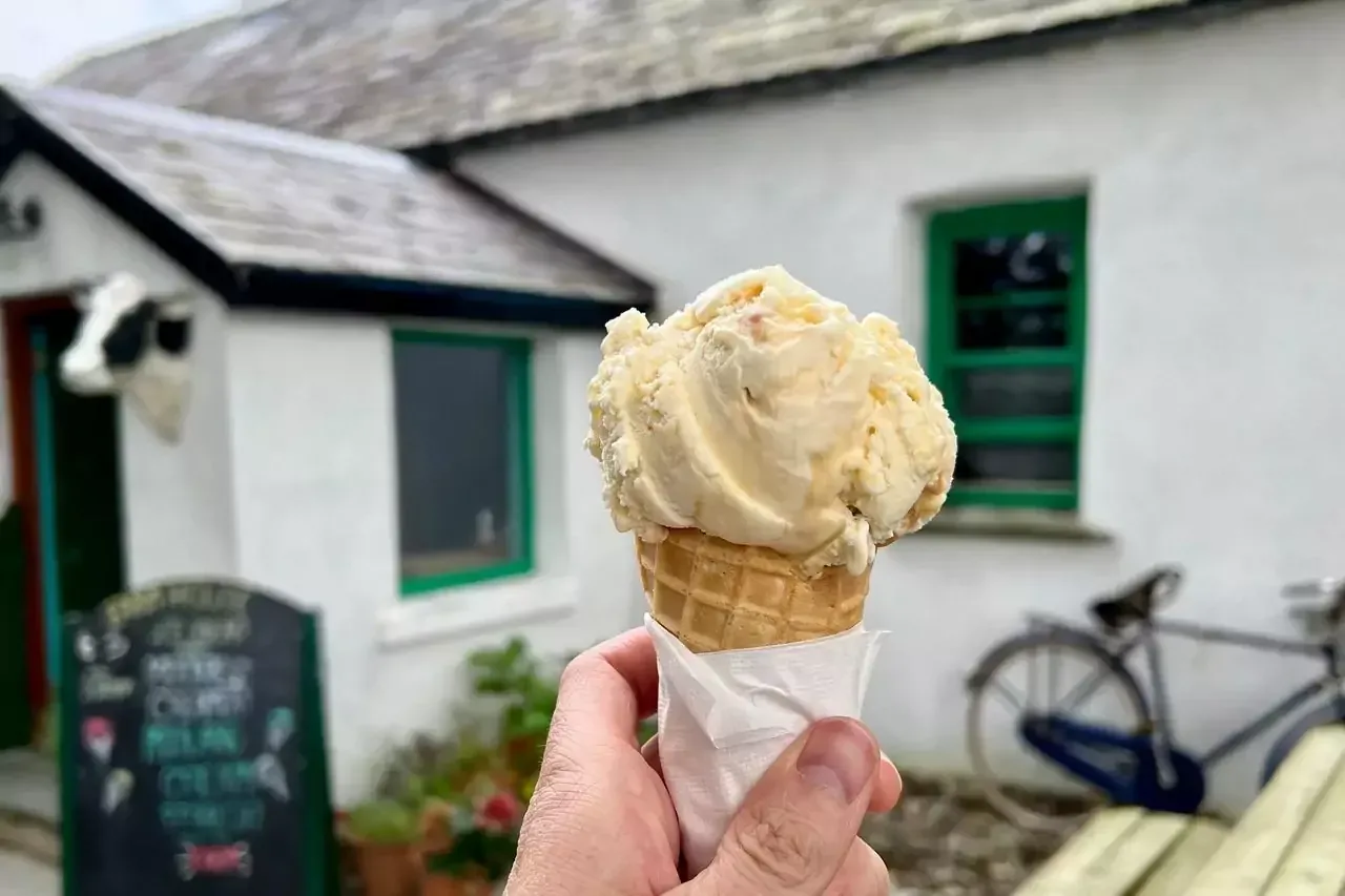 Guest enjoying ice cream at Muckross Creamary.