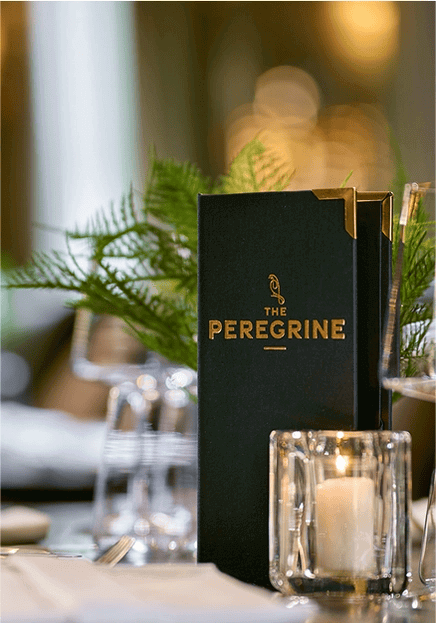 The Menu placed on the dining tables at The Peregrine.